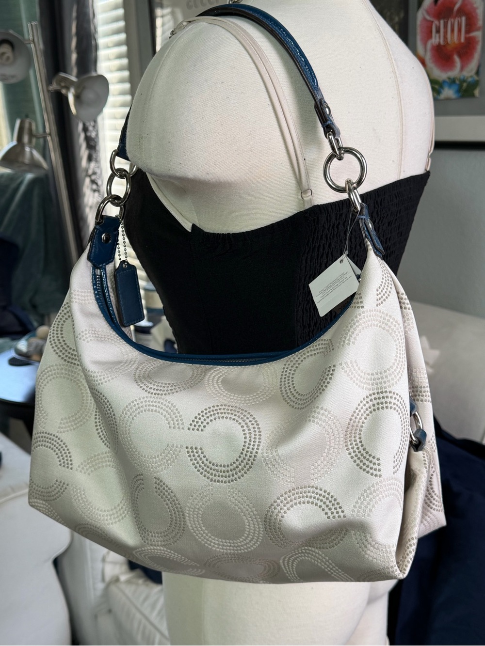 Coach Signature Ashley Dotted Op Art Convertible Hobo Bag Y2K - Picture 7 of 13